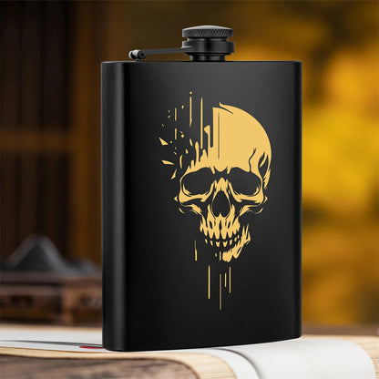 Punk Skull Pocket Flask – 8 oz Portable Metal Hip Flask 💀