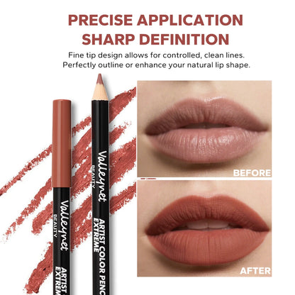 4-Piece Nude Brown Lip Liner Set – Long-Lasting Matte Waterproof Lip & Eye Makeup