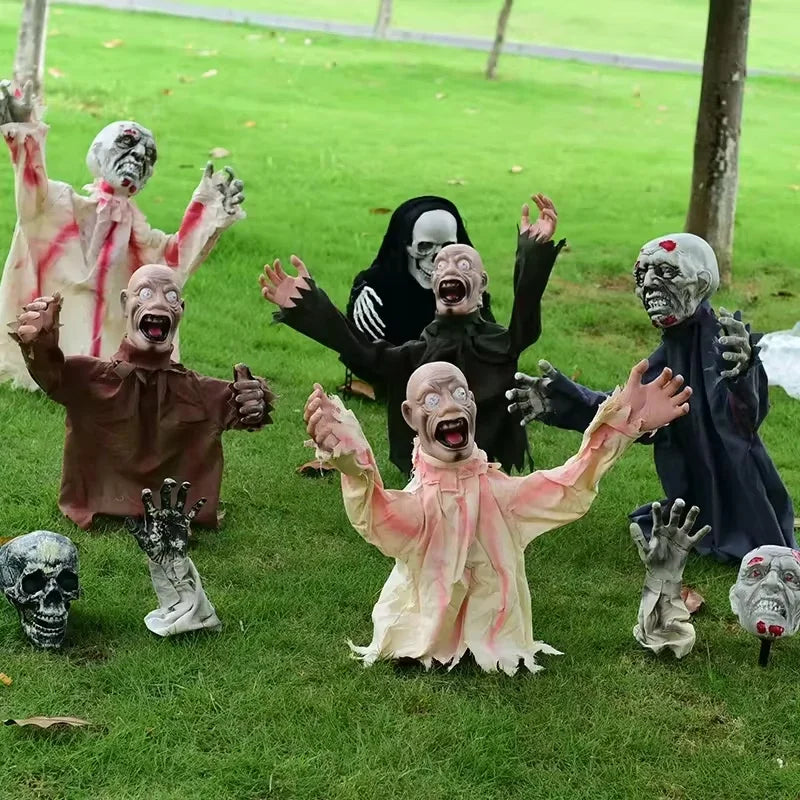 Animated Halloween Swinging Ghost – Voice Activated Light-Up Yard Decoration