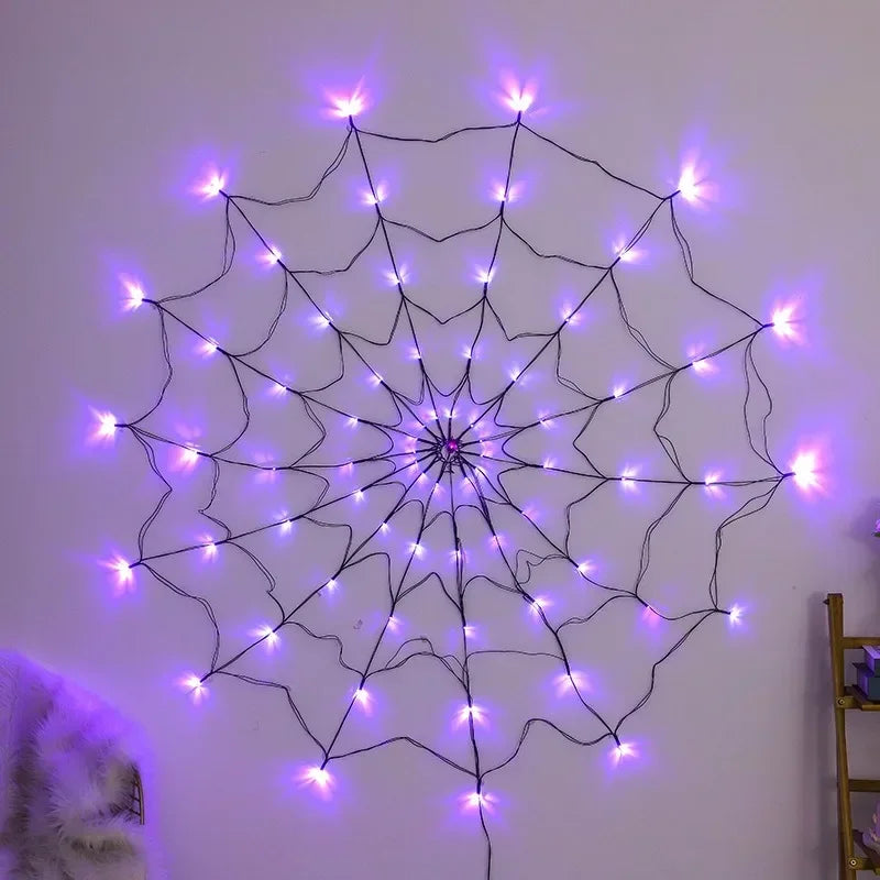 Halloween Spider Web LED String Lights