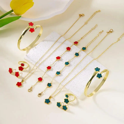 Elegant Five-Leaf Clover Jewelry