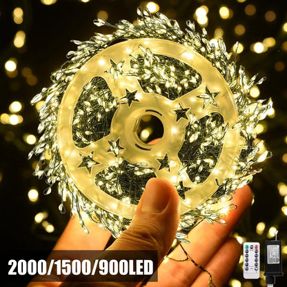 LED Firecracker String Lights with Remote Control – IP65 Waterproof Christmas & Halloween Decorative Lights