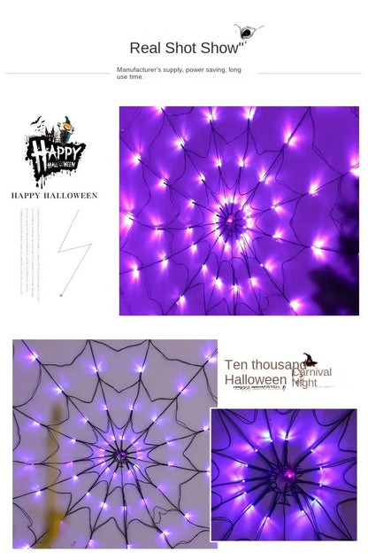 Halloween Spider Web LED String Lights