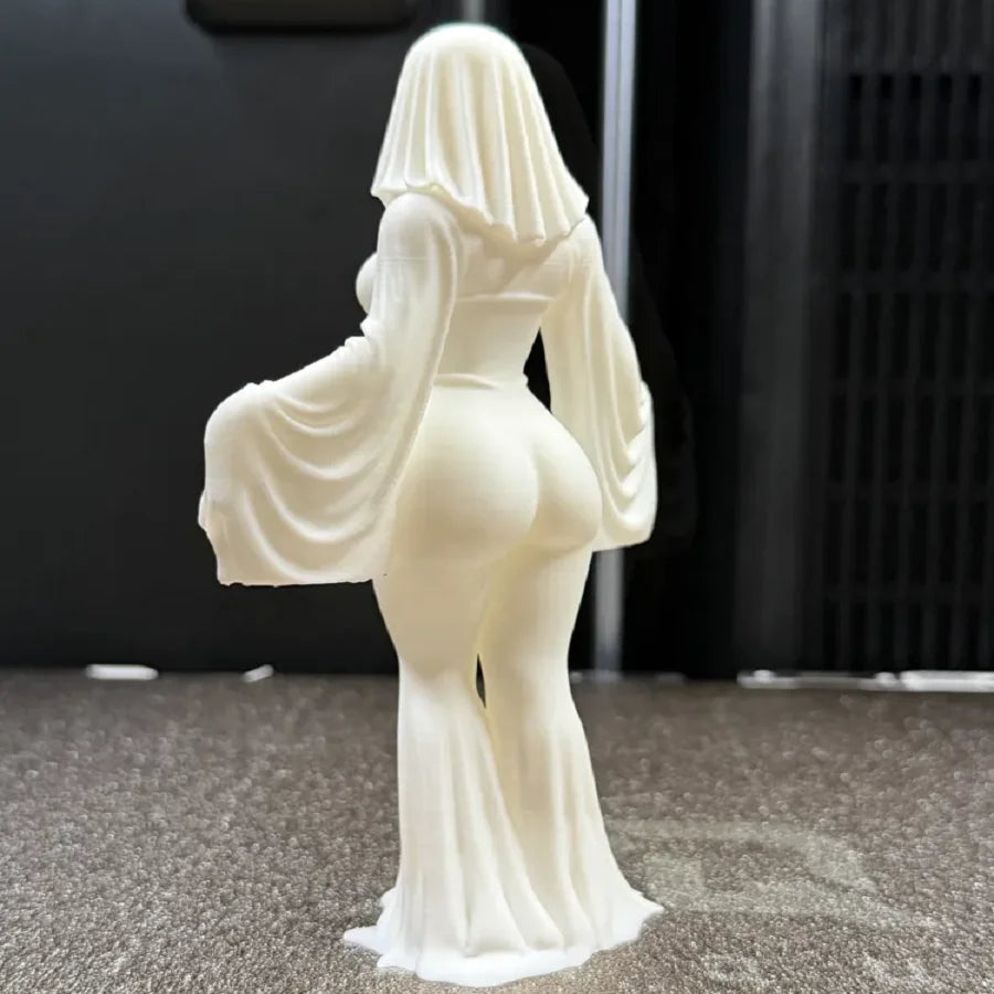 3D Printed Ghost Ornament – 12cm White Halloween Decoration