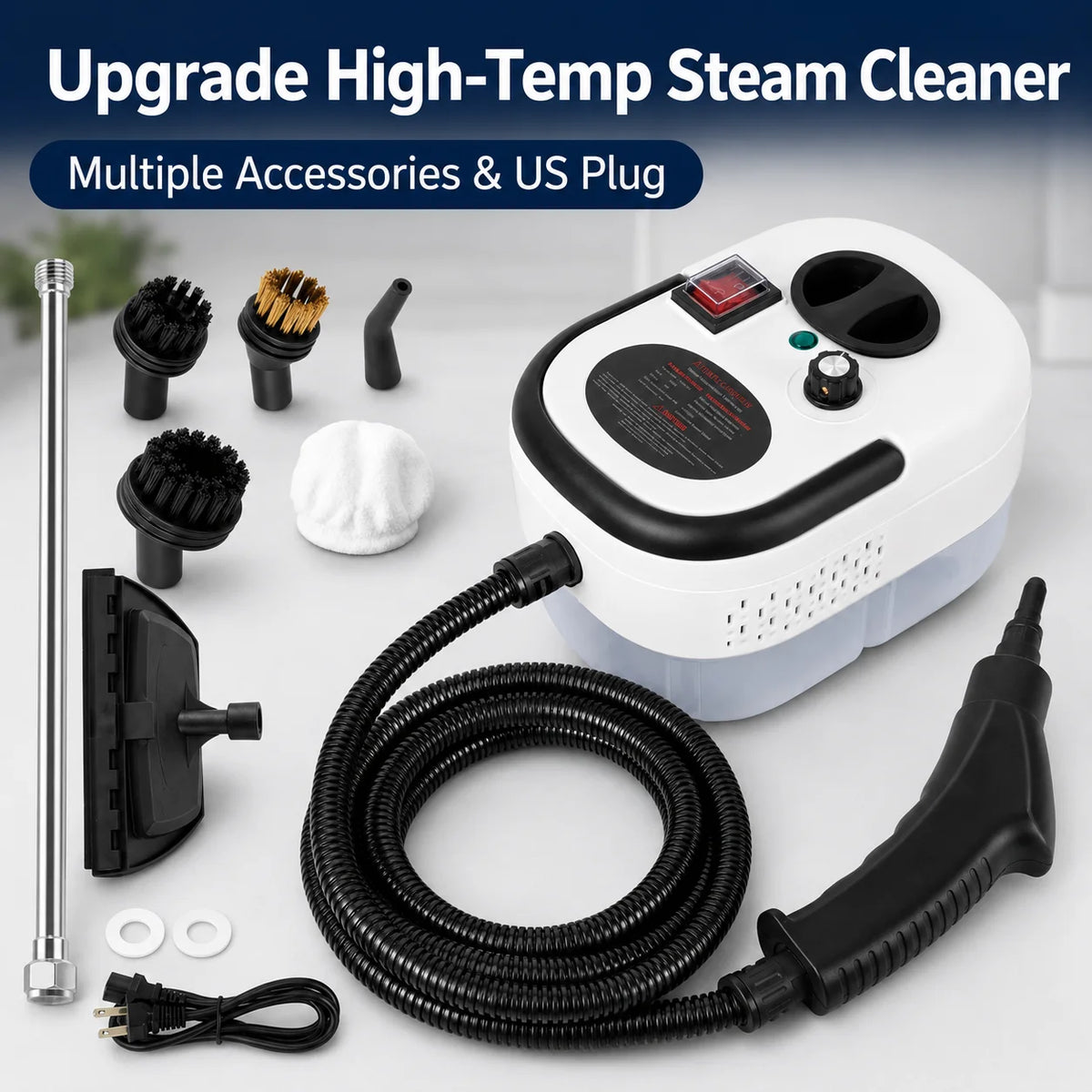 🧼 2500W Handheld Steam Cleaner – 105°C High-Temperature Steam, 3 Bar Pressure & 1200ml Tank