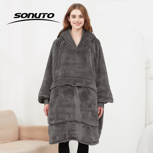USB Electric Heated Hoodie Blanket
