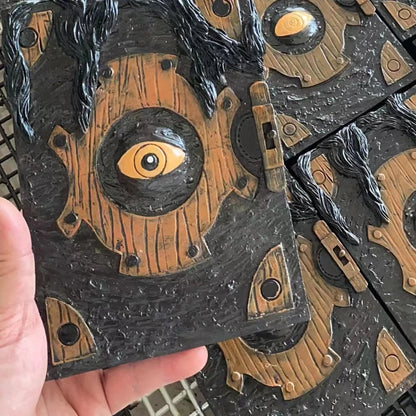 👁️ Creepy Devil Eye Gothic Book Decor – Halloween Horror Ornament
