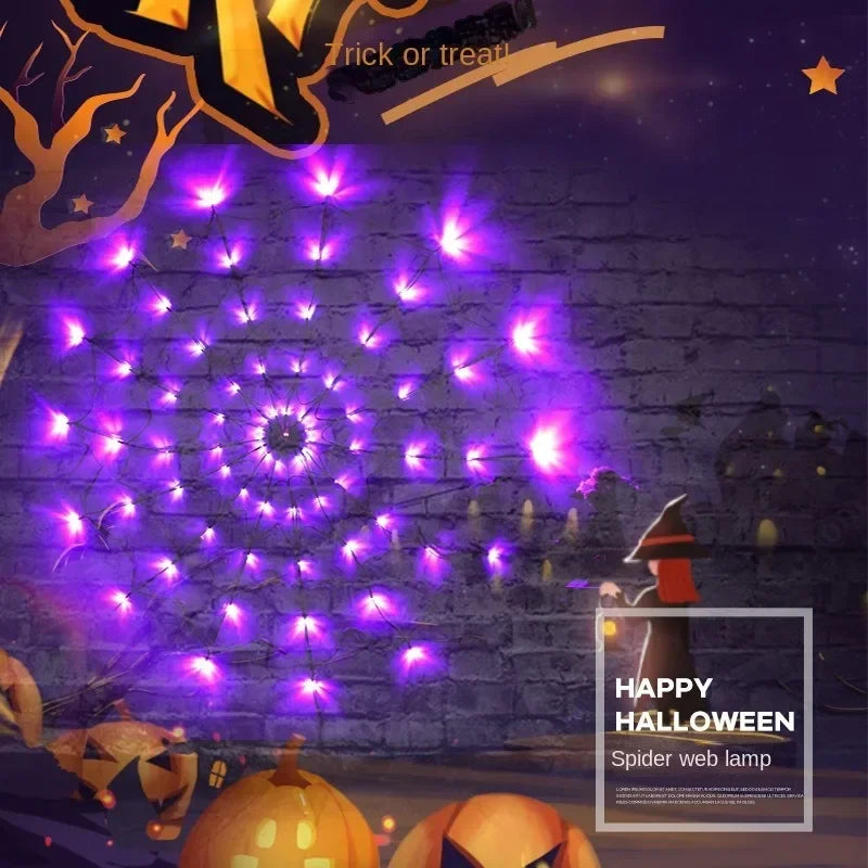 Halloween Spider Web LED String Lights
