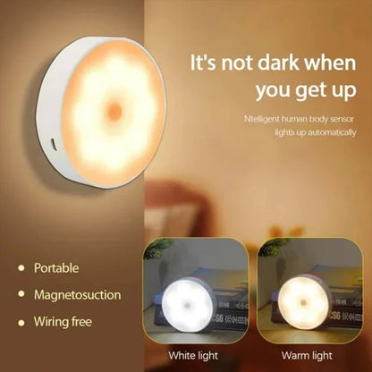 💡 HOMEFISH Motion Sensor LED Night Light – USB Rechargeable Wireless Closet & Cabinet Light