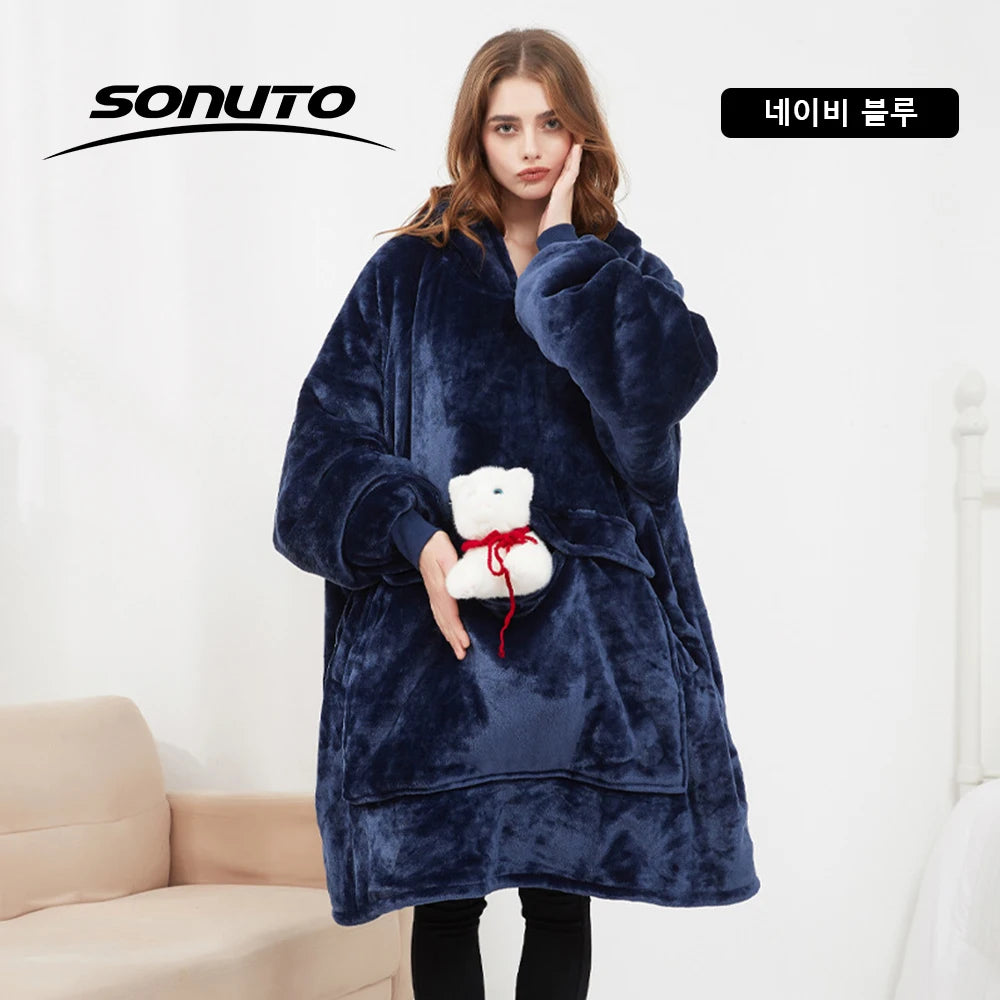 USB Electric Heated Hoodie Blanket