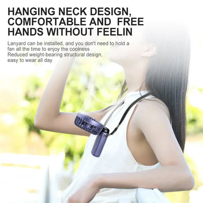 Portable Mini Fan – 5-Speed Rechargeable Handheld, Neck & Desktop Fan with LED Display, Phone Stand & 1800mAh Battery