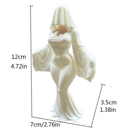3D Printed Ghost Ornament – 12cm White Halloween Decoration