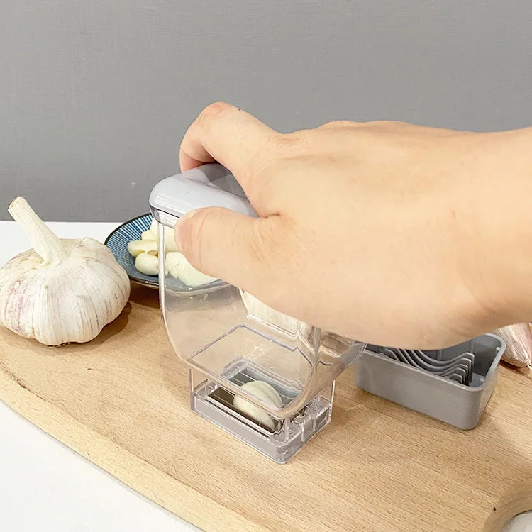 🧄 Manual Garlic Press &amp; Crusher – Stainless Steel Handheld Garlic Grinder