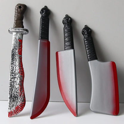 Halloween Fake Blood Prop – Plastic Knife & Axe Party Decoration