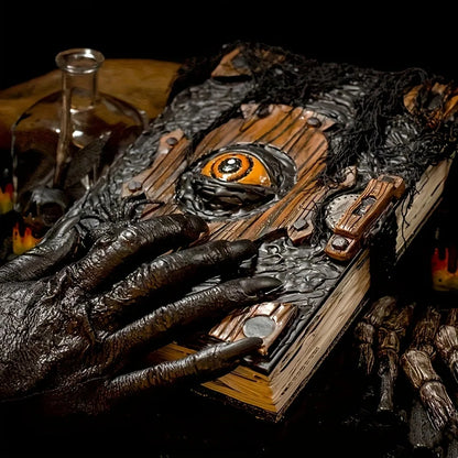 👁️ Creepy Devil Eye Gothic Book Decor – Halloween Horror Ornament