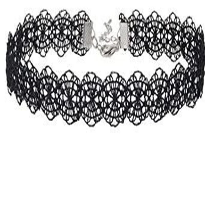 🖤 Gothic Lace Choker Necklace for Women – Vintage Steampunk Dark Lolita Halloween Jewelry 🕸️🎃