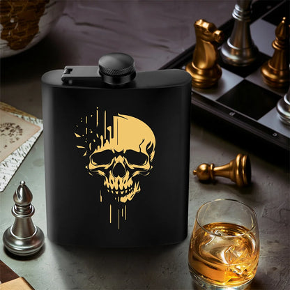 Punk Skull Pocket Flask – 8 oz Portable Metal Hip Flask 💀