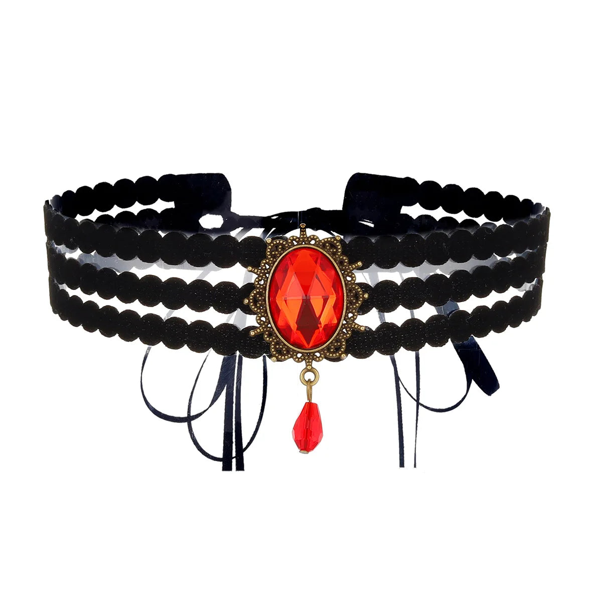 Gothic Lace Rose Choker Necklace – Neo-Gothic Women's Neck Accessory