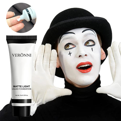 Pure White Halloween Makeup Foundation – White Face & Body Paint, Foundation Adjuster & Concealer for Cosplay