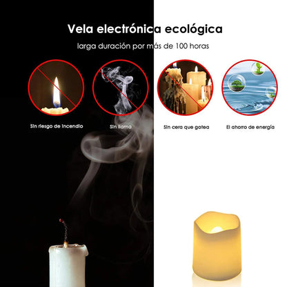 24-Piece Flameless LED Tea Light Candles – Warm White Flickering Lights for Halloween, Christmas, Weddings & Home Decor