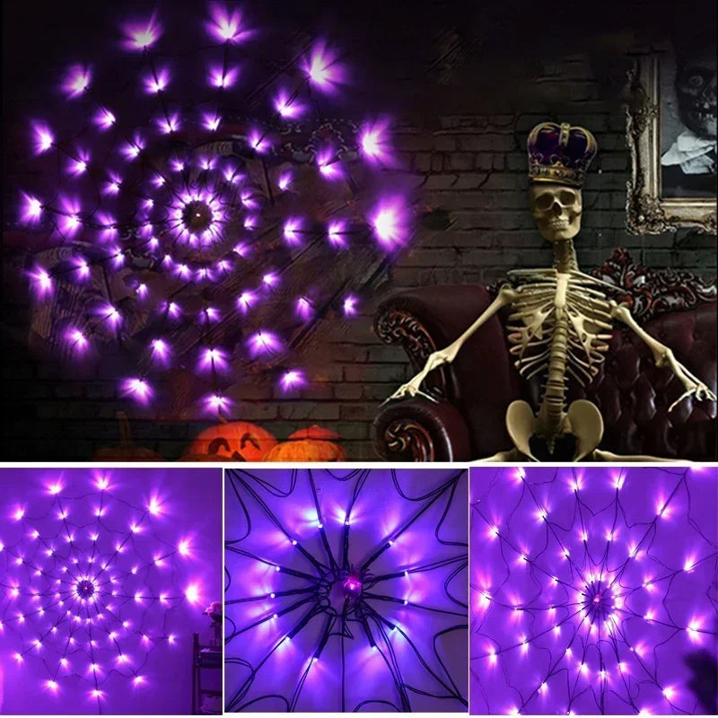 Halloween Spider Web LED String Lights