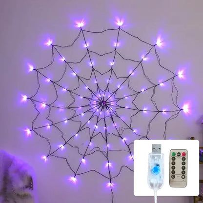 Halloween Spider Web LED String Lights