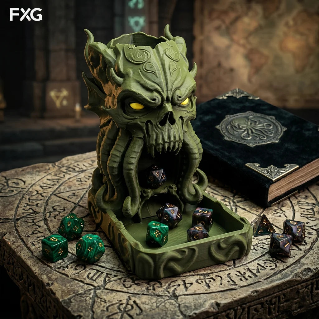 Cthulhu Dice Tower – TTRPG Dice Roller & Dark Fantasy Desk Decor for RPG Gamers and Collectors