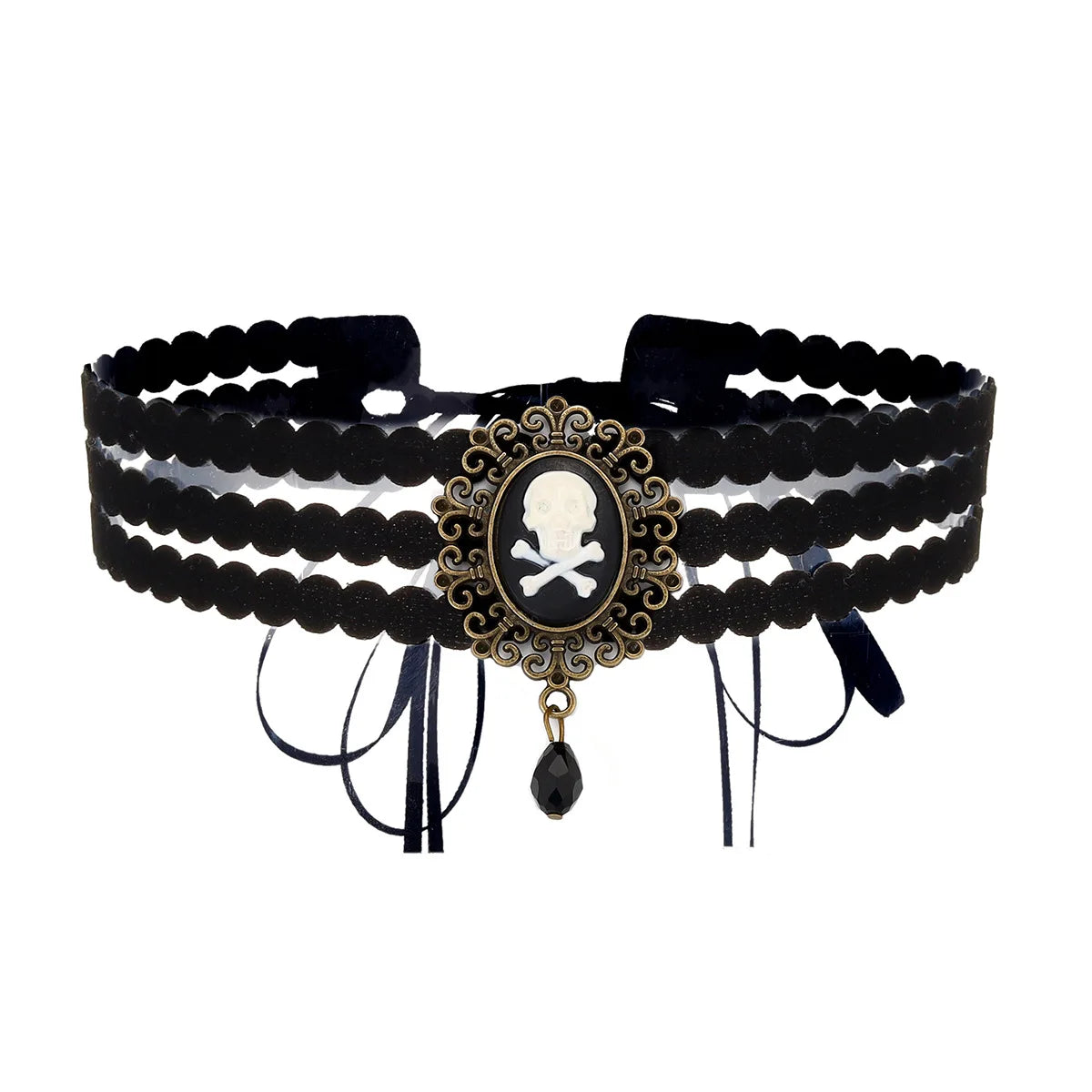 Gothic Lace Rose Choker Necklace – Neo-Gothic Women's Neck Accessory