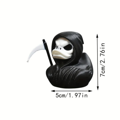 Grim Reaper Duck Statue – 3D Printed Halloween Skeleton Duck Decor