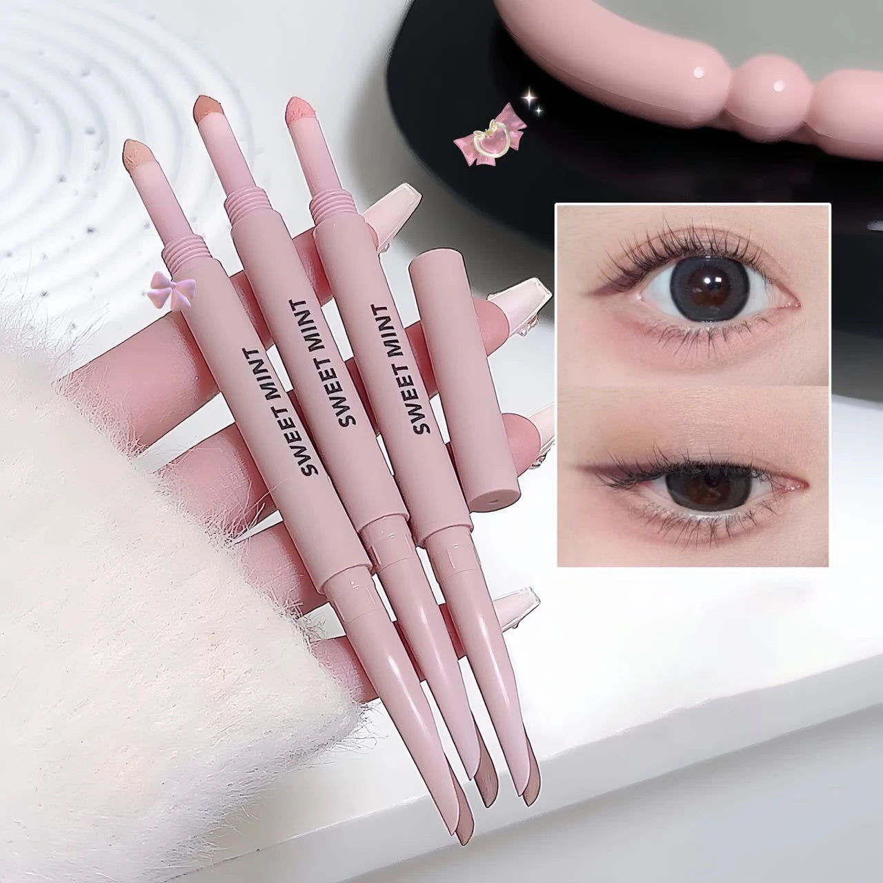 SWEET MINT Double-Ended Silkworm Eyeliner & Eyeshadow Stick – Long-Lasting Eye Makeup & Highlight