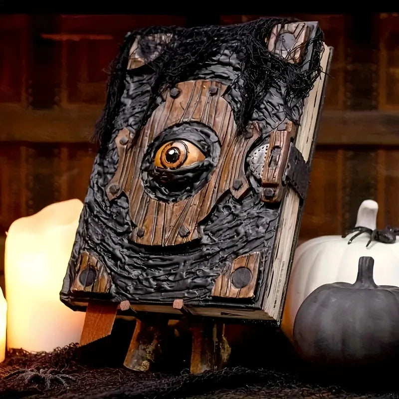 👁️ Creepy Devil Eye Gothic Book Decor – Halloween Horror Ornament