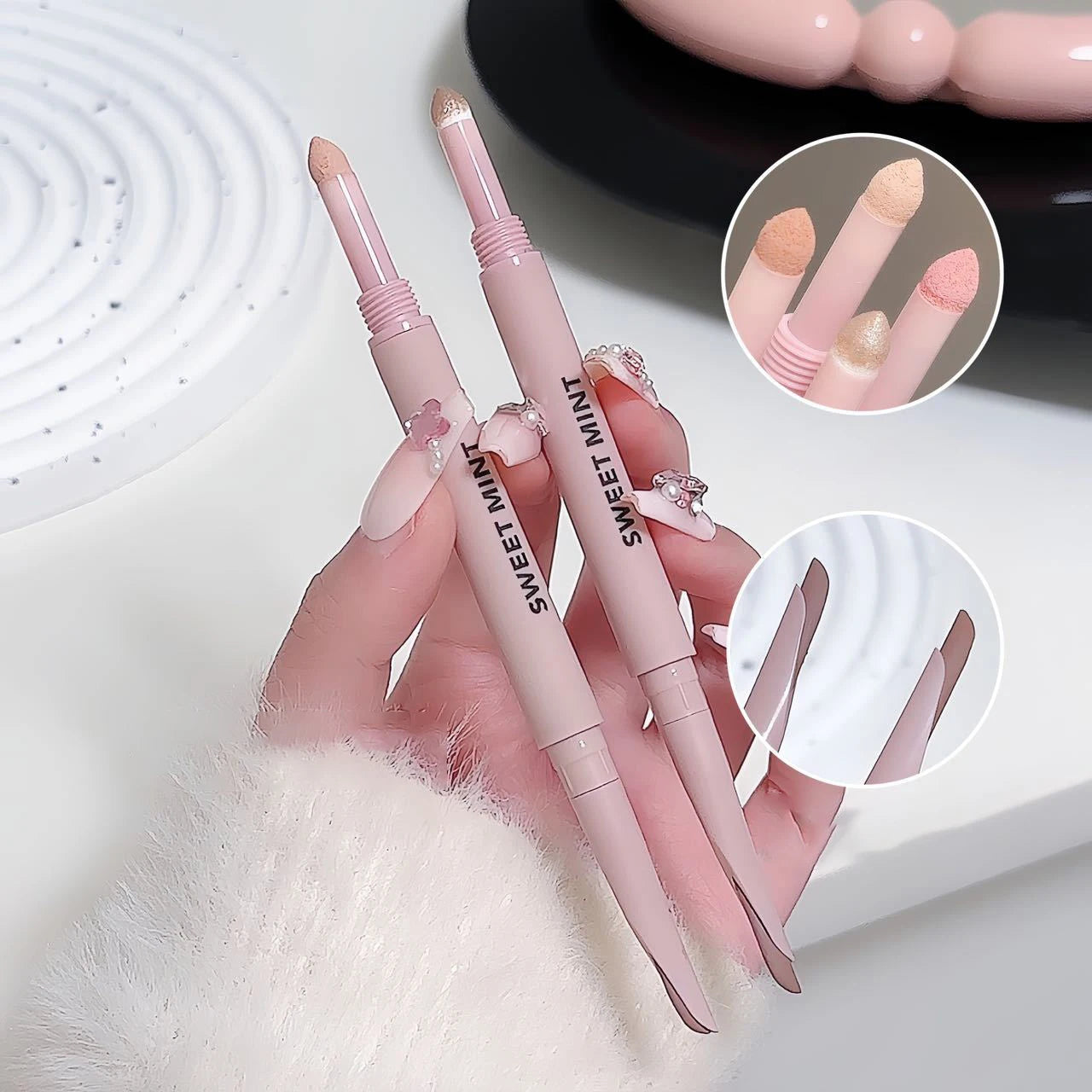 SWEET MINT Double-Ended Silkworm Eyeliner & Eyeshadow Stick – Long-Lasting Eye Makeup & Highlight