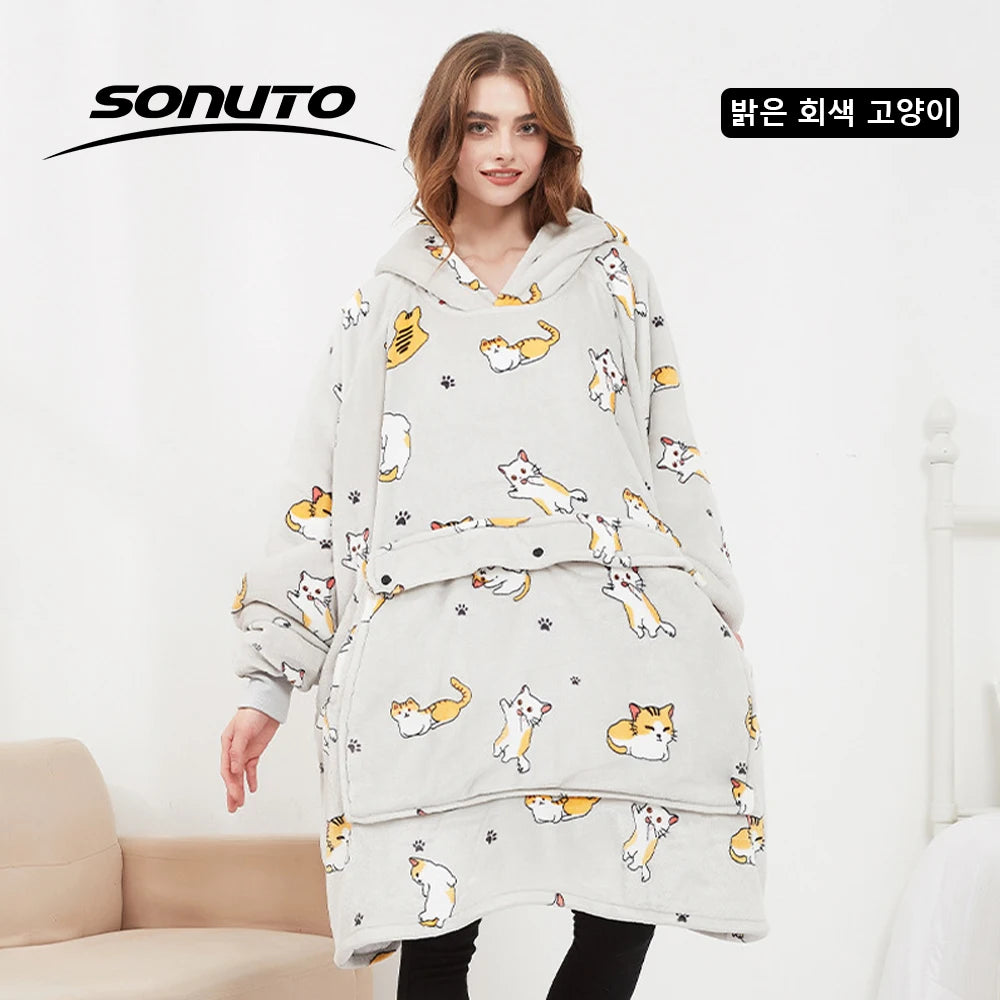 USB Electric Heated Hoodie Blanket