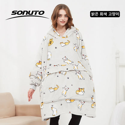 USB Electric Heated Hoodie Blanket
