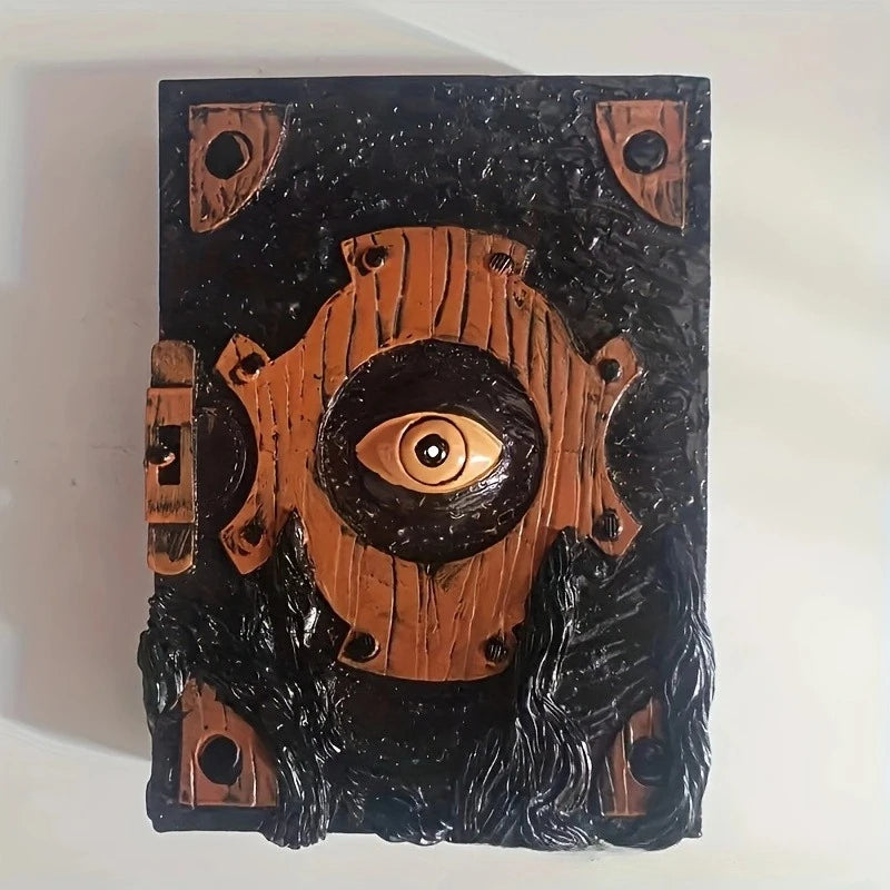 👁️ Creepy Devil Eye Gothic Book Decor – Halloween Horror Ornament