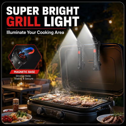 🔦 Rechargeable COB LED Work Light – USB-C Magnetic Flashlight with Hook, 360° Rotation & 5 Modes