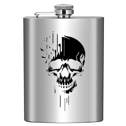 Punk Skull Pocket Flask – 8 oz Portable Metal Hip Flask 💀