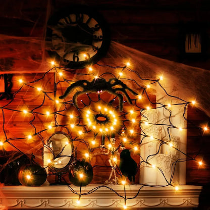 Halloween Spider Web LED String Lights