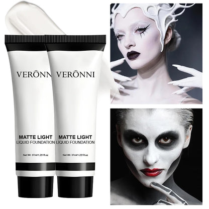 Pure White Halloween Makeup Foundation – White Face & Body Paint, Foundation Adjuster & Concealer for Cosplay