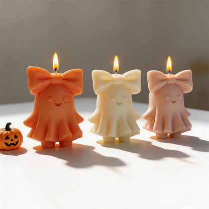 Cute Bowknot Ghost Silicone Candle Mold – Halloween DIY Craft 👻🎀
