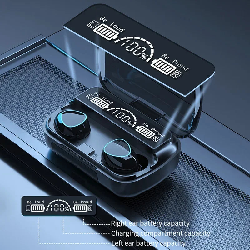 🎧 M10 TWS Wireless Bluetooth Earbuds – HiFi Stereo Sound, LED Display & Touch Control
