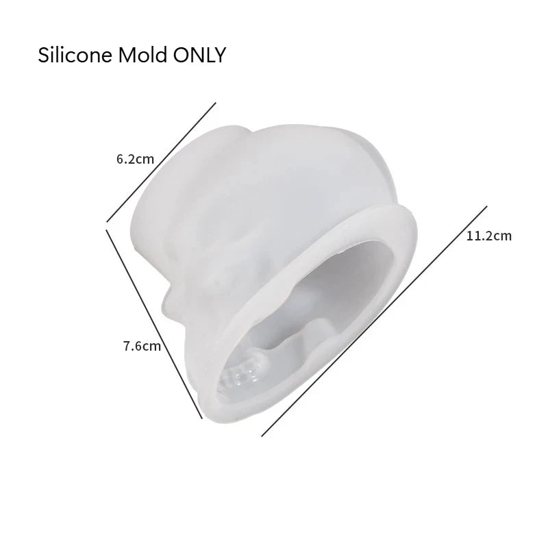 Skeleton Head Silicone Mold – DIY Skull Mold for Epoxy Resin, Candle Making, Keychains, Pendants & Halloween Crafts