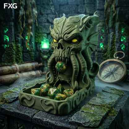 Cthulhu Dice Tower – TTRPG Dice Roller & Dark Fantasy Desk Decor for RPG Gamers and Collectors