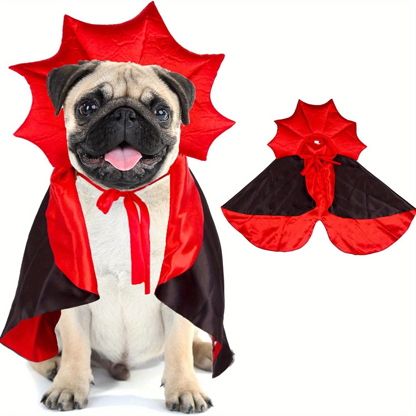 Dog Vampire Devil Costume Dog Halloween Cloak Cape Red Black Halloween Costumes For Small Medium Large Dogs