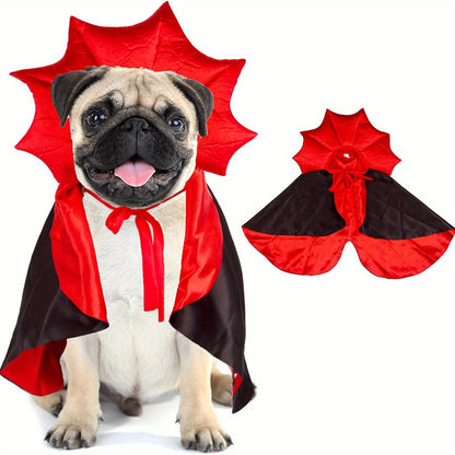 Dog Vampire Devil Costume Dog Halloween Cloak Cape Red Black Halloween Costumes For Small Medium Large Dogs