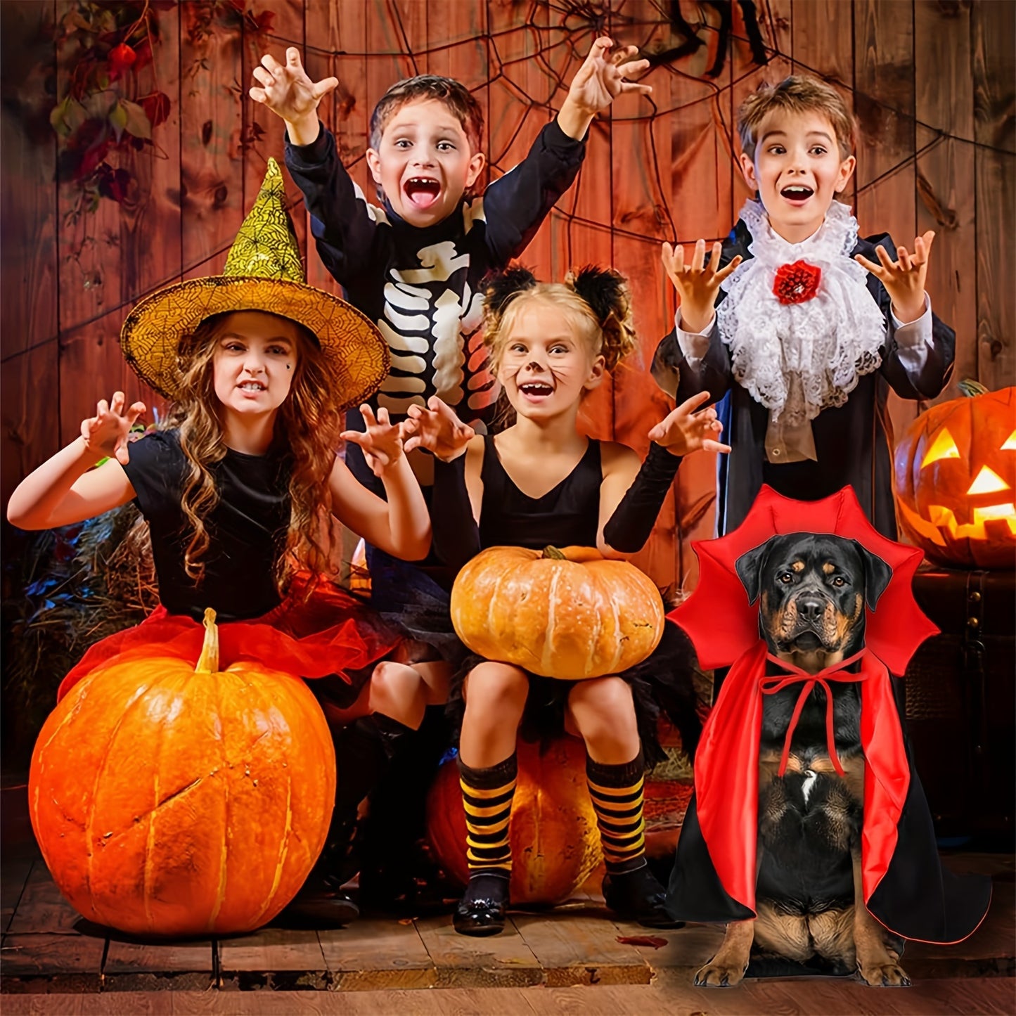 Dog Vampire Devil Costume Dog Halloween Cloak Cape Red Black Halloween Costumes For Small Medium Large Dogs