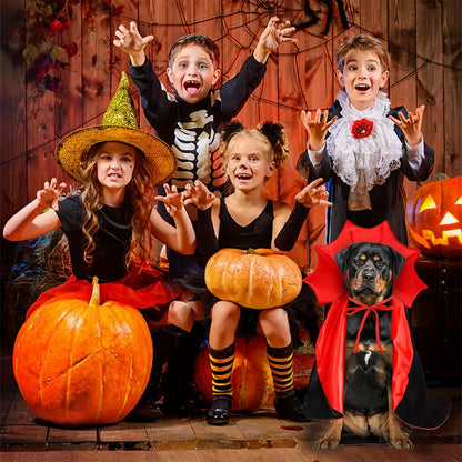 Dog Vampire Devil Costume Dog Halloween Cloak Cape Red Black Halloween Costumes For Small Medium Large Dogs